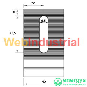 ENERGYS - E-F02B - Accesorio de anclaje tipo L 40mm