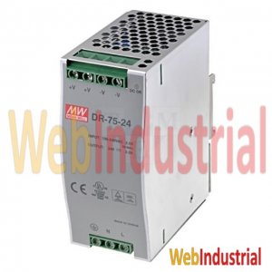 MEAN WELL - DR-75-24-3.2 - DIN Rail Power Supply 75W 24VDC 3.2A